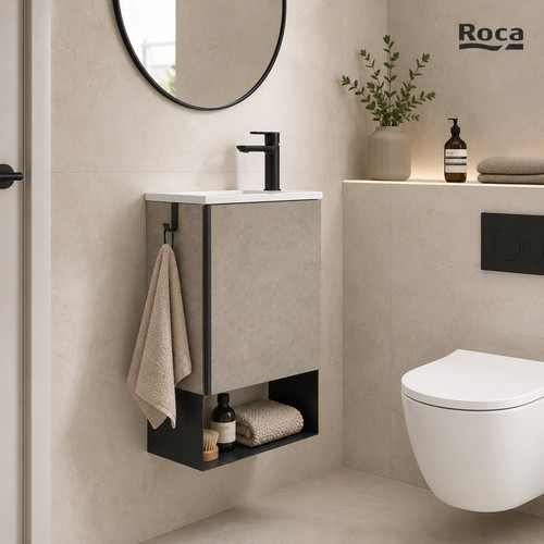 Roca mini concrete grey - concrete, 465mm
