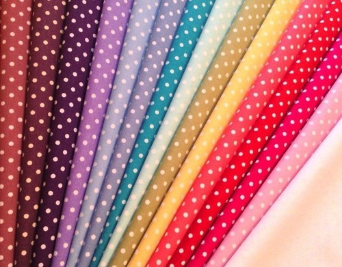Polka dot cotton - polka, rainbow