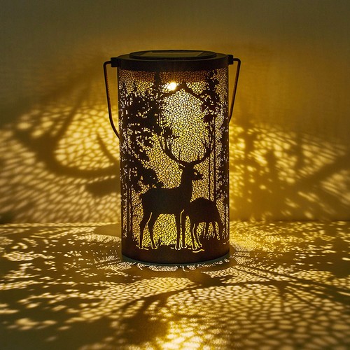 Deer outdoor hanging - deer, lantern