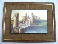 Vintage Conwy Kevin Platt Small Framed Board Print  8.75”x 6.5”