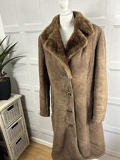Ladies Classic Genuine GIT Modell Sheepskin Coat Chest Size 37in In Brown