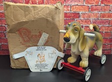 Vintage Bendy Toys Bessie Basset Hound Toy on Wheels Original Box 1950s 1960s