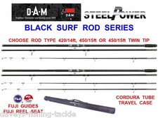 HIGH SPEC DAM STEELPOWER BLACK SURF ROD CARBON BEACHCASTER 14ft 15ft OR TWIN TIP