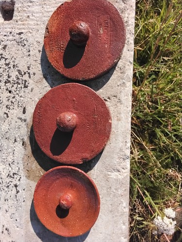 Antique stoneware jar lids - stoneware,