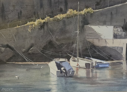 Signed framed watercolour - signed,