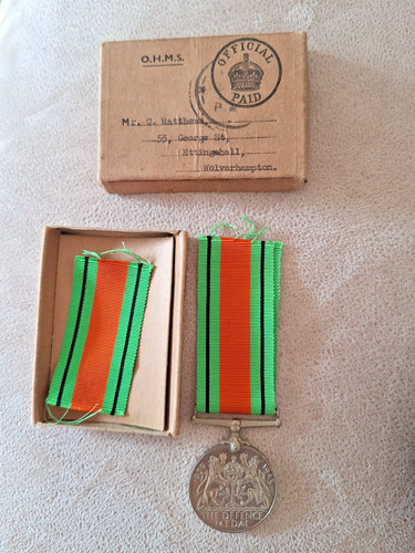 Ww2 defence medal ribbon - defence, &