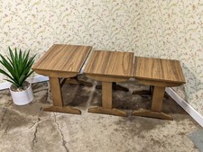 Vintage Teak Veneer Nest of 3 Tables Mid Century Modern 