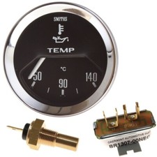 Smiths 50-140Deg C Electric Oil Temp Gauge Kit 52mm Chrome Bezel MG Mini Triumph