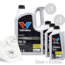 Valvoline SynPower MST C3 5W30 Car Engine Oil Service Kit / Pack 8 LITRES 8L