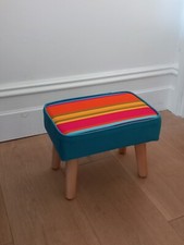 Funky Footstool Multi Coloured Stripe