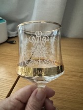 Royal Collectable  Wine glass. Charles & Diana Wedding Engraved 1981