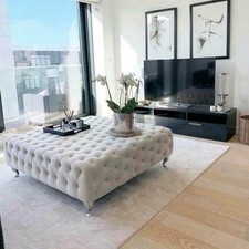 Footstool square Upholstered