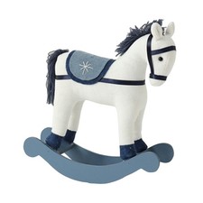 Christmas Rocking Horse Plush Toy Wooden Base for Toddler 12+ Months