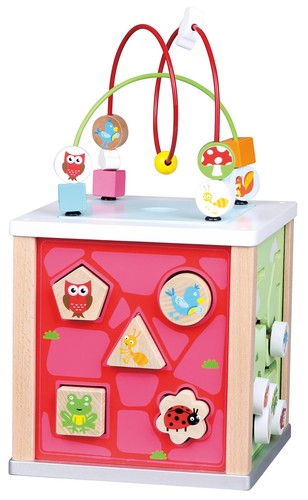 Wooden activity cube - wooden,