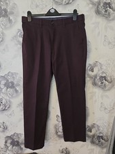M&S Trousers Mens Maroon