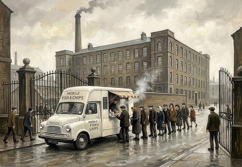 Mobile fish and chip van