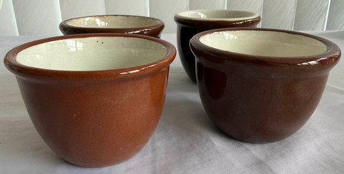 Vintage set brown ramekins - set, 4