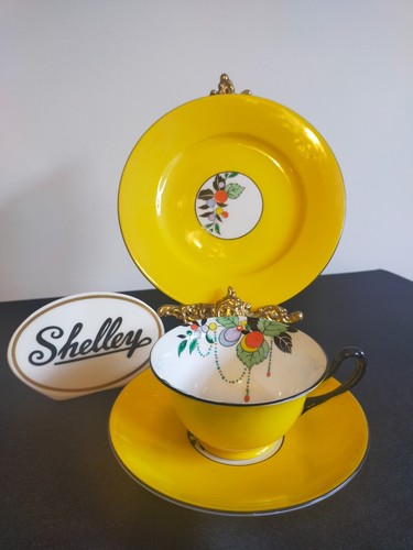 Shelley teacup trio yellow - teacup,