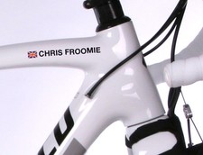 4 x PERSONALISED BIKE NAME STICKERS ROAD CYCLE CYCLING FRAME DECALS