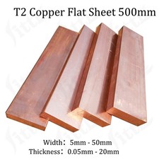 T2 Copper Cu Metal Flat Bar Copper Strip Copper Plate Length 500mm Metal Sheet