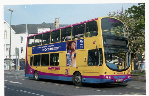 Yellow buses - yellow, (bournemouth)