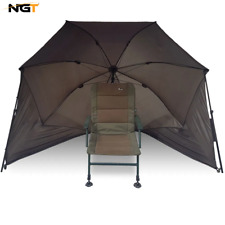 NGT 50" Fishing Brolly Umbrella Carp Coarse Fishing Day Shelter With Storm Poles