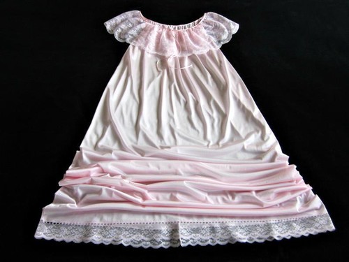 Vintage long gown silky pink - vintage,