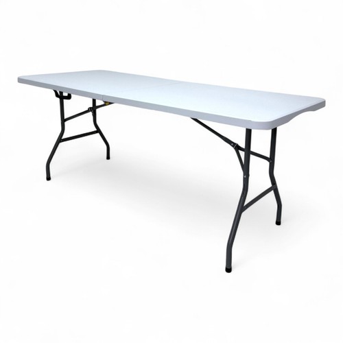 Folding white trestle table - folding,