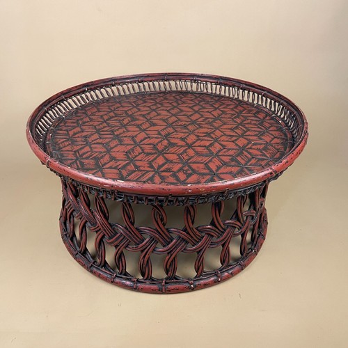 Thai coffee table round woven - coffee,