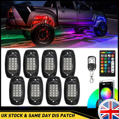 8pcs rgb led under car - under, rock