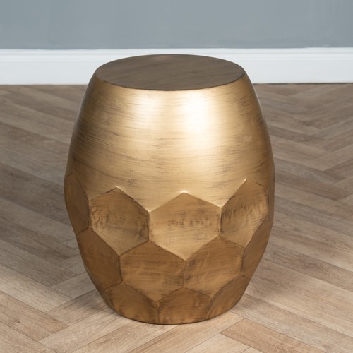 Gold metal round side end - metal,