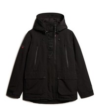 Superdry Ultimate SD Windcheater Jacket Black Hooded Embroidered Windbreaker