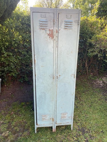 Vintage double metal lockers - metal,