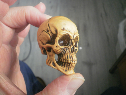 Carved cyprus wood netsuke