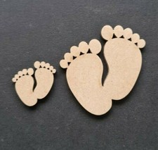 Pairs of Baby Feet MDF Craft Shapes / Embellishments. Various Sizes & Quantities