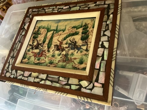Hand painted persian scene - hand,
