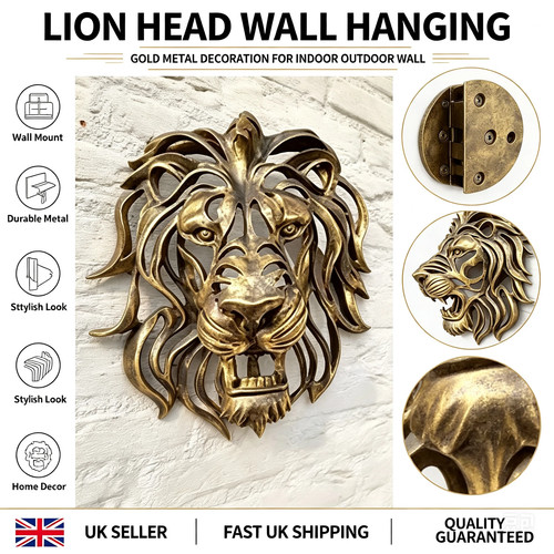Wall mount gold lion - wall,