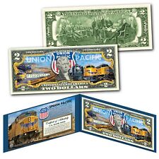 UNION PACIFIC Train Company GE Locomotive Railroad U.S. $2 Bill - WORLDS LARGEST