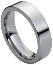 6mm Tungsten Carbide Flat Pipe Cut High Polish Finish Wedding Band Ring