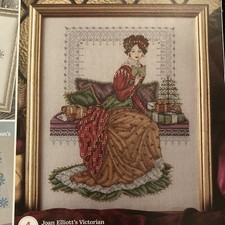 Joan Elliott Victorian historical lady Christmas Cross Stitch Chart