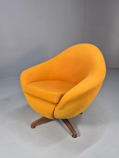 Vintage 1960s Egg Chair Swivel and Rock Base Orange Retro MCM EB9798 MSWI