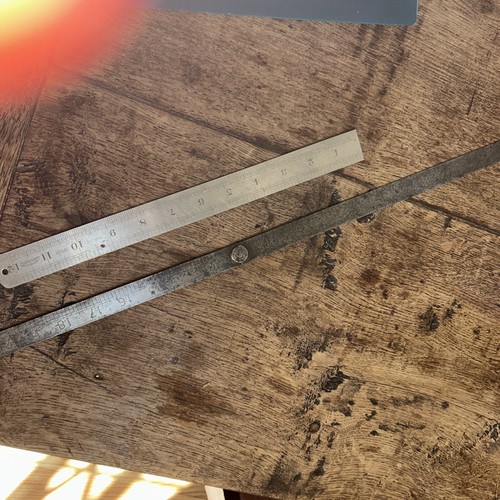 Two vintage steel rulers - vintage,