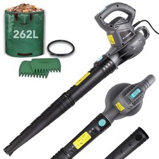 Powerful Corded Leaf Blower Set 3000W Lightweight Heavy Duty Waste Bags 262L NEW
