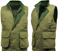 MENS OUTDOOR FARMER SHOOTING FISHING DERBY TWEED GILET WAISTCOAT COUNTRY WEAR