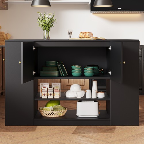 Kitchen island with - with, foldable