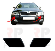 FOR SKODA OCTAVIA (1Z) 04-08 NEW FRONT BUMPER HEADLIGHT WASHER COVER CAP PAIR