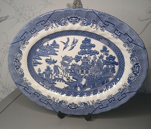 Royal wessex blue willow oval - blue,