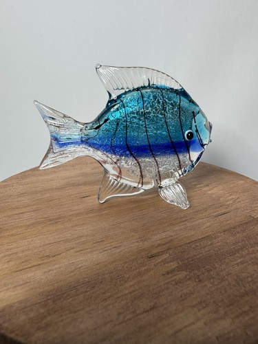 Glass fish ornament - glass,
