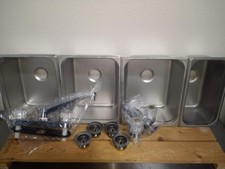 3 LARGE + 1 HAND WASH 4 Compartment Sink Set Portable Concession Sink