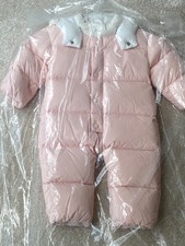 Moncler Pink Baby Billur Quilted Snowsuit 9/12 Months 